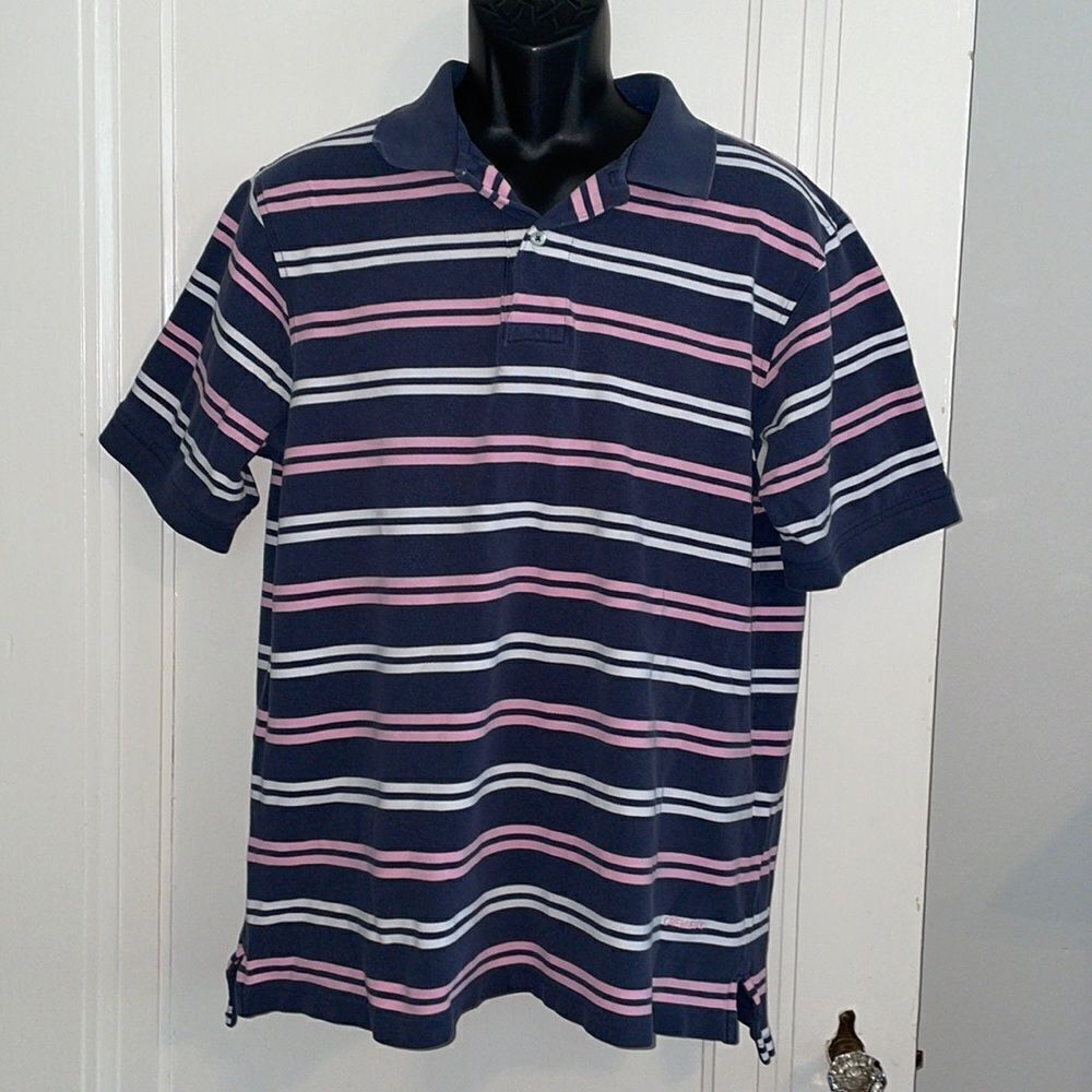 Daniel Cremiuex dark gray, white‎ & pink cotton polo shirt